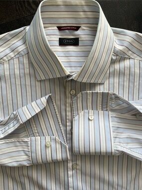 ETON - all cotton stripe dress shirt Size 43 (17”neck)